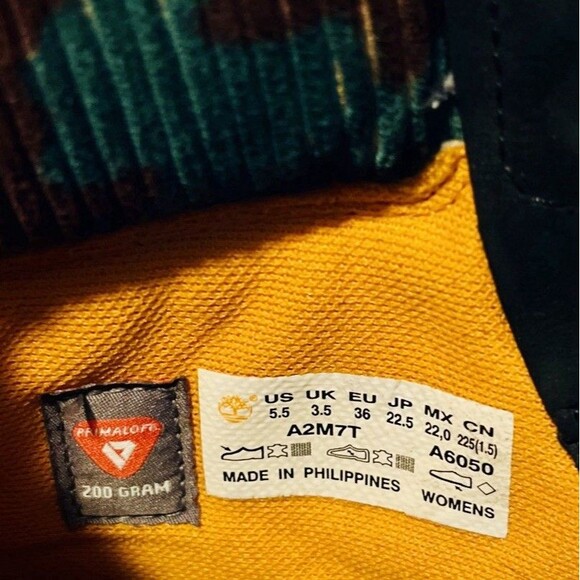 Timberland 6" Heritage Warm Lined Women's 5.5 Boot Black Camo Waterproof A2M7T - Picture 7 of 10